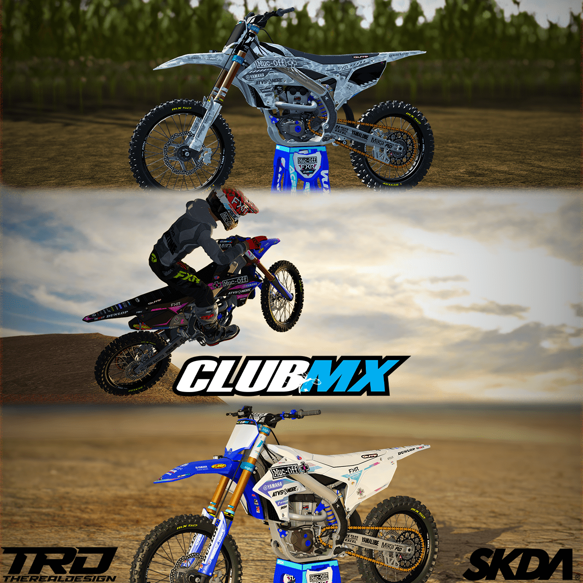PSD] Yamaha CLUBMX 2025 (White, Pink and ST.Jude, Camo) - MX