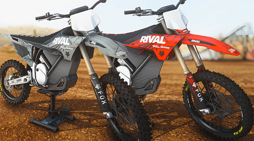 [PSD] RIVAL INK STARK VIVID (Red and Grey) Graphics Kit - MX Bikes Shop