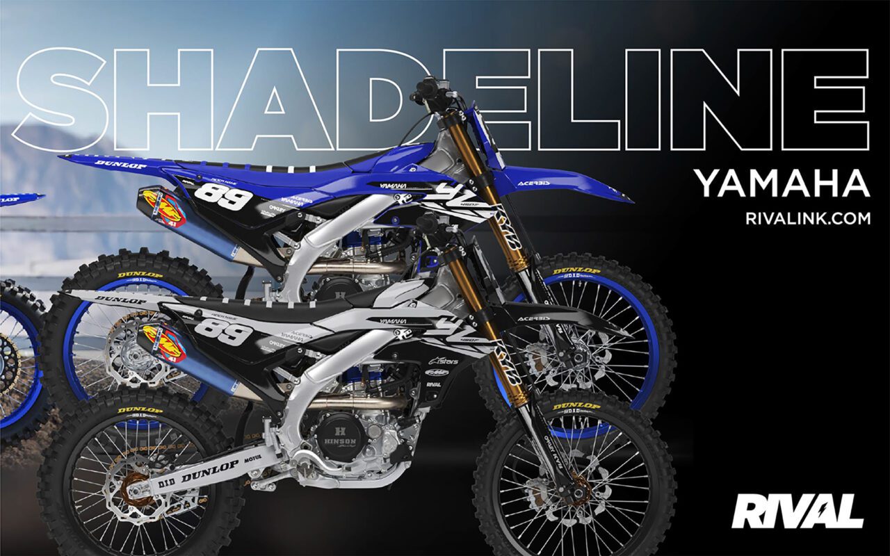 [PSD] RIVAL YAMAHA SHADELINE Graphics Kit (Blue + Grey) - MX Bikes Shop