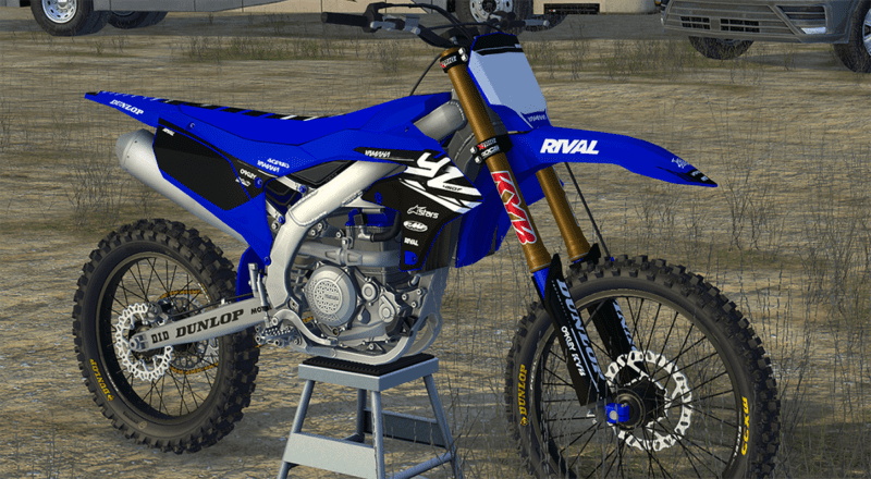 [PSD] RIVAL YAMAHA SHADELINE Graphics Kit (Blue + Grey) - MX Bikes Shop