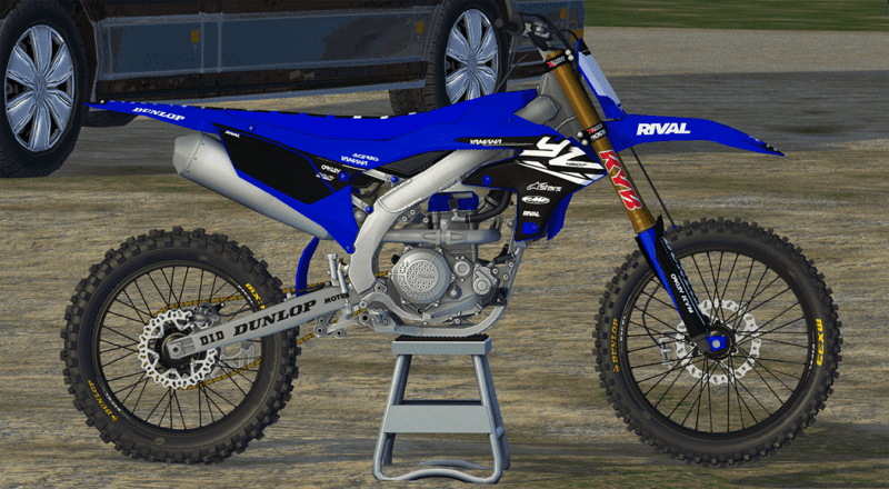 [PSD] RIVAL YAMAHA SHADELINE Graphics Kit (Blue + Grey) - MX Bikes Shop